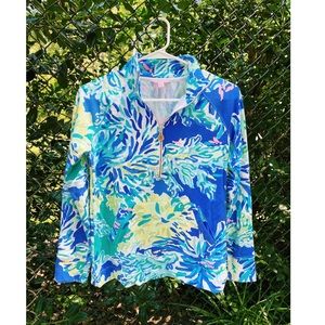 Lilly Pulitzer Wade and Sea Floral Half Zip